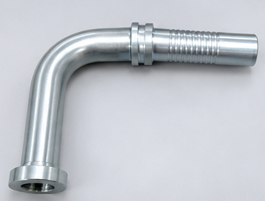 90 degree hose elbow fitting with serrated tail